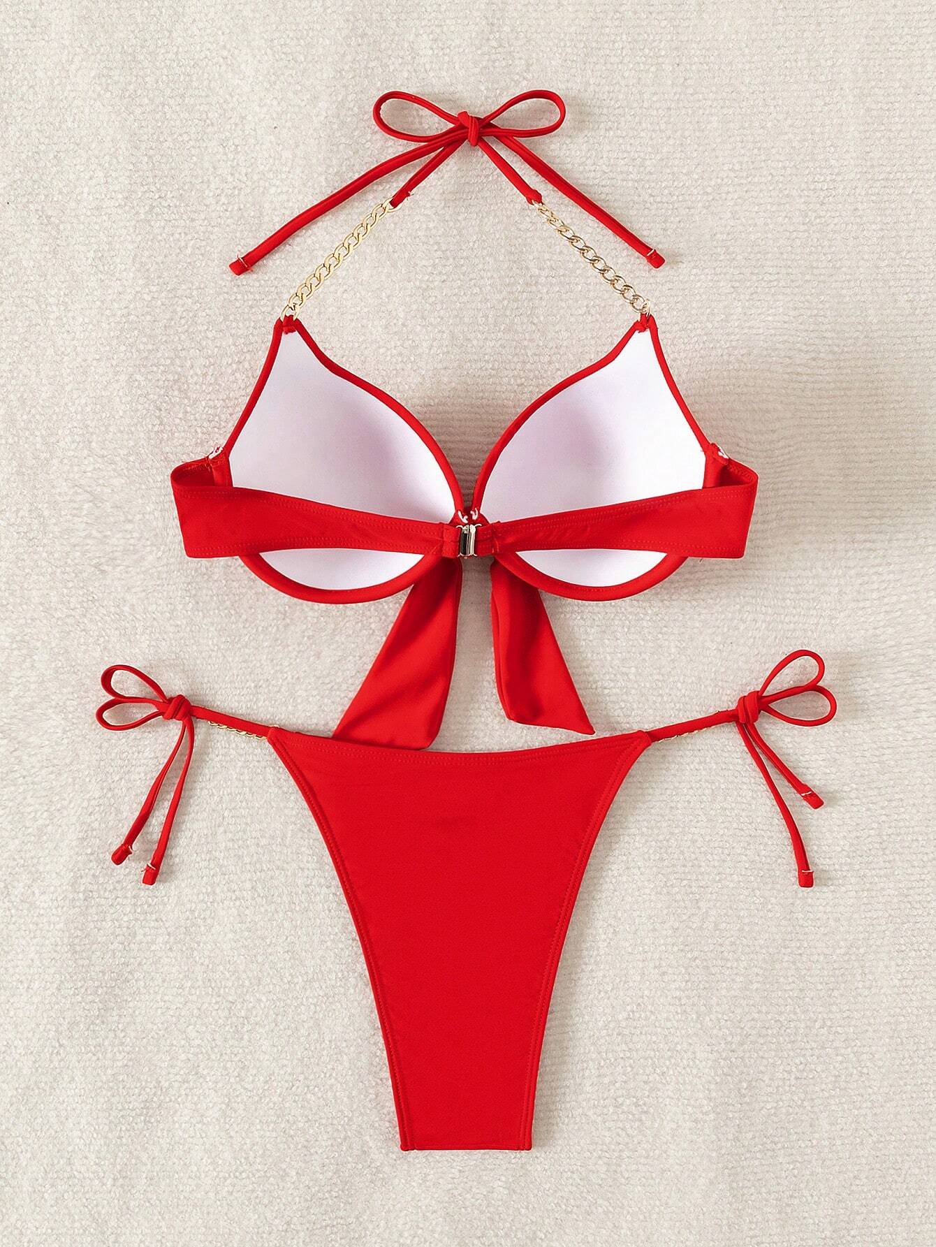 SHEIN - Conjunto de bikini de dos piezas para mujer