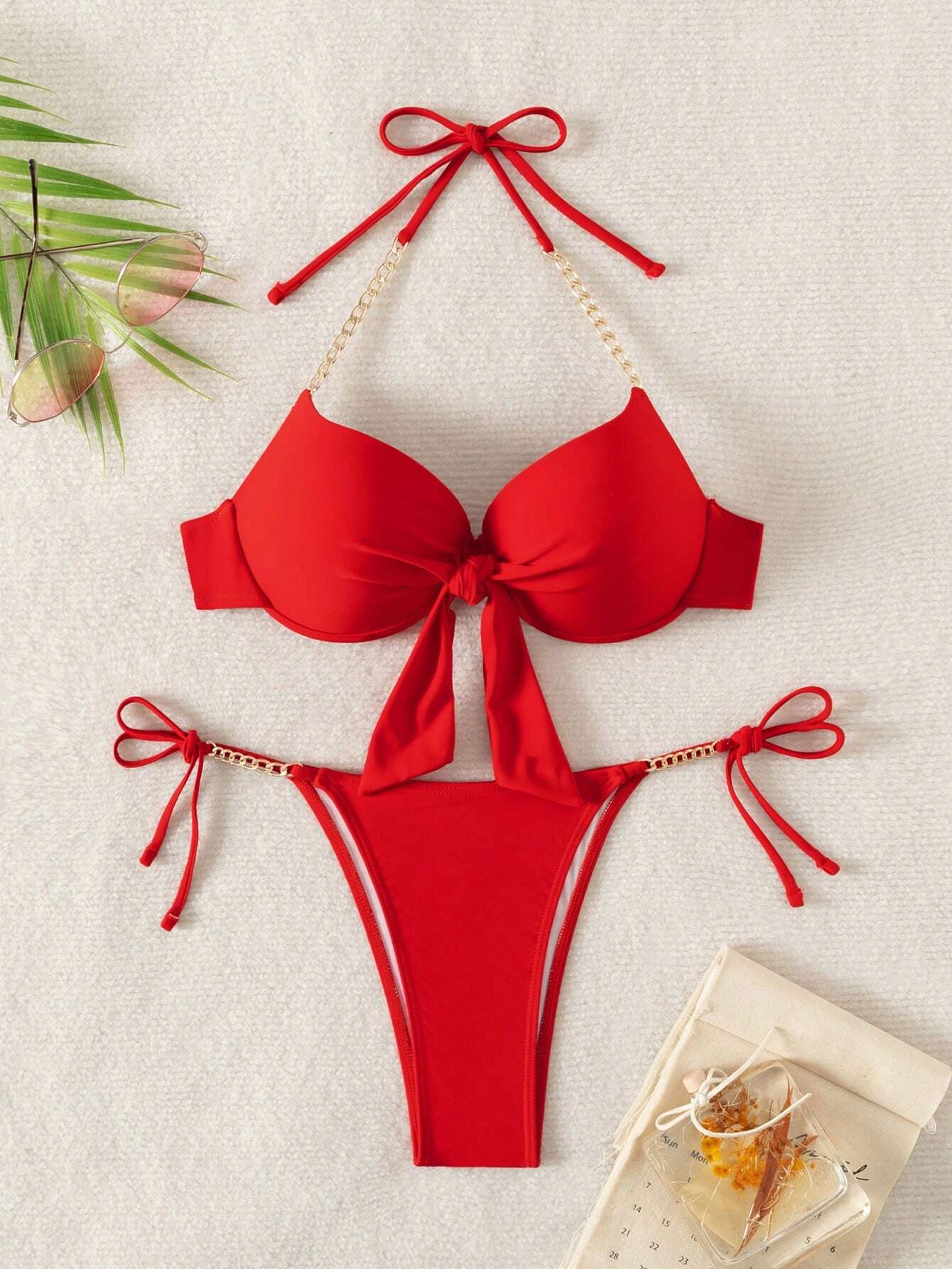 SHEIN - Conjunto de bikini de dos piezas para mujer