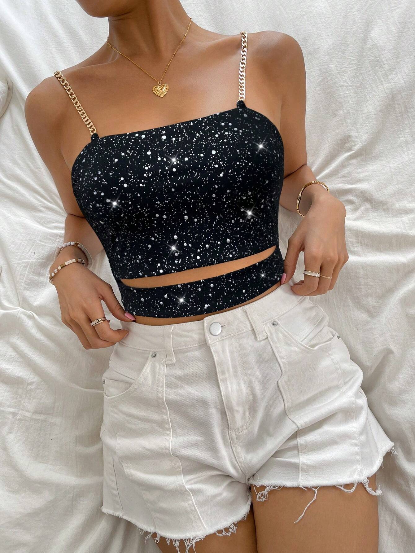 SHEIN - BAE Camiseta Sin Mangas Con Tirantes Finos