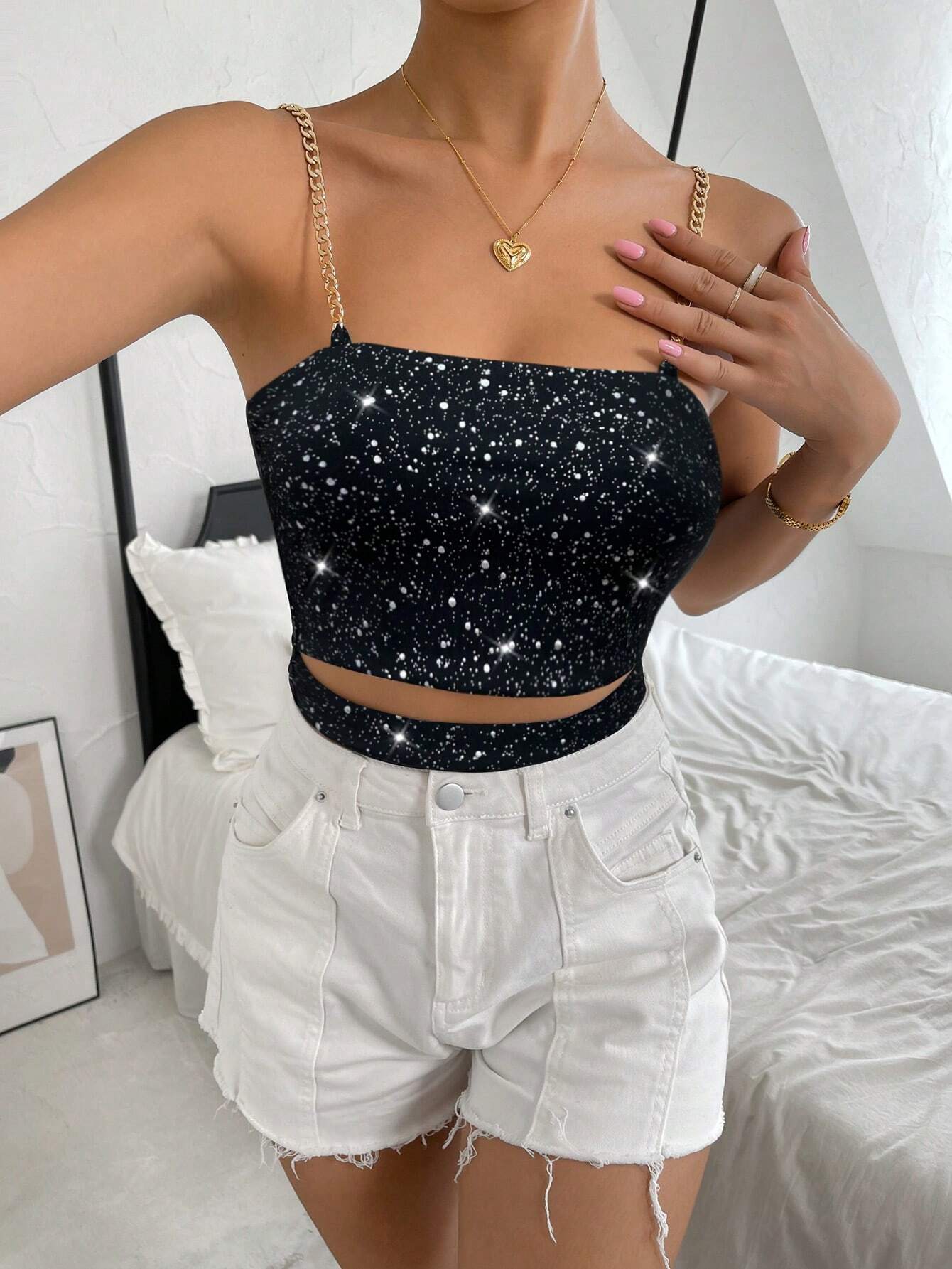 SHEIN - BAE Camiseta Sin Mangas Con Tirantes Finos