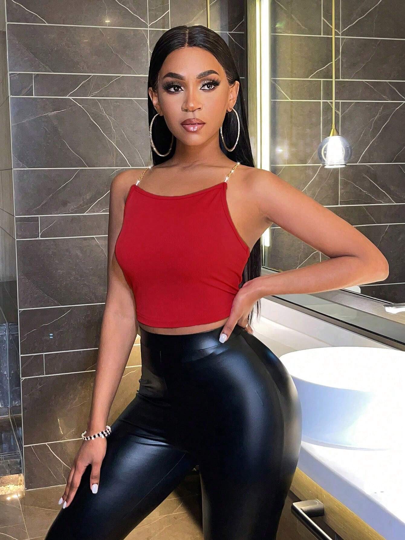 SHEIN - BAE Top de tanque sin espalda para mujeres