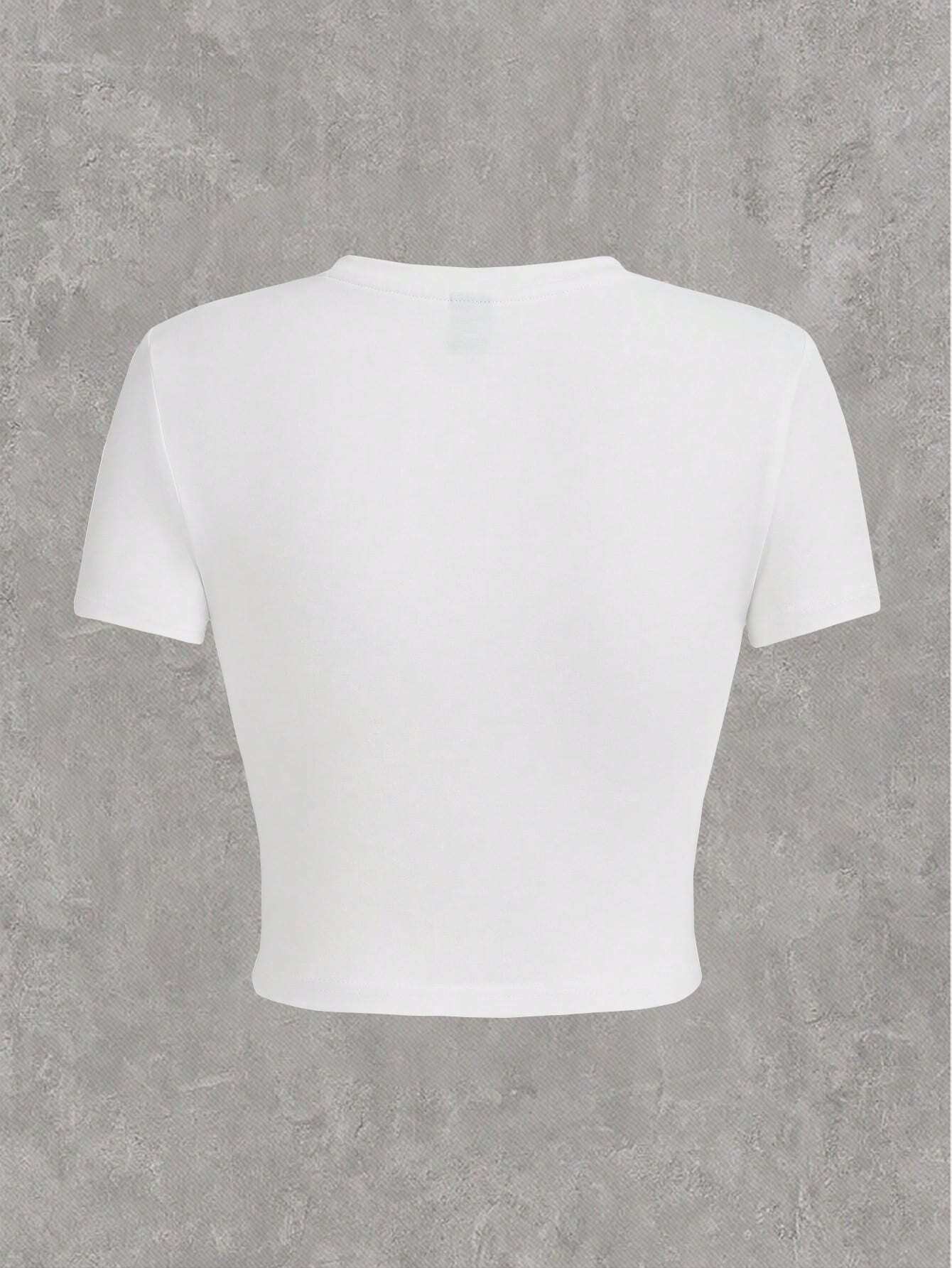 SHEIN EZwear Camiseta ajustada de mujer de manga corta