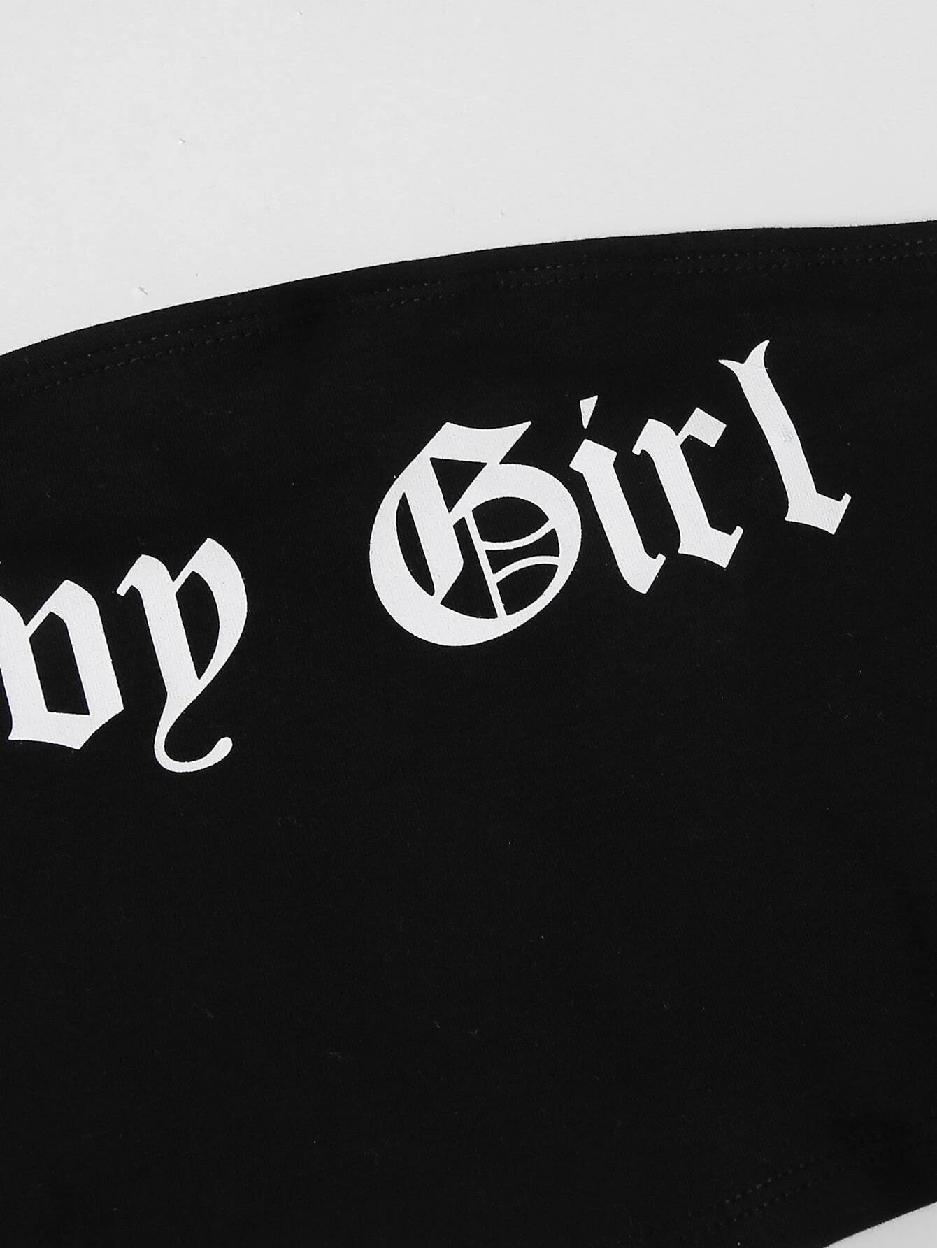 SHEIN - EZwear Top tubo corto con estampado de letra