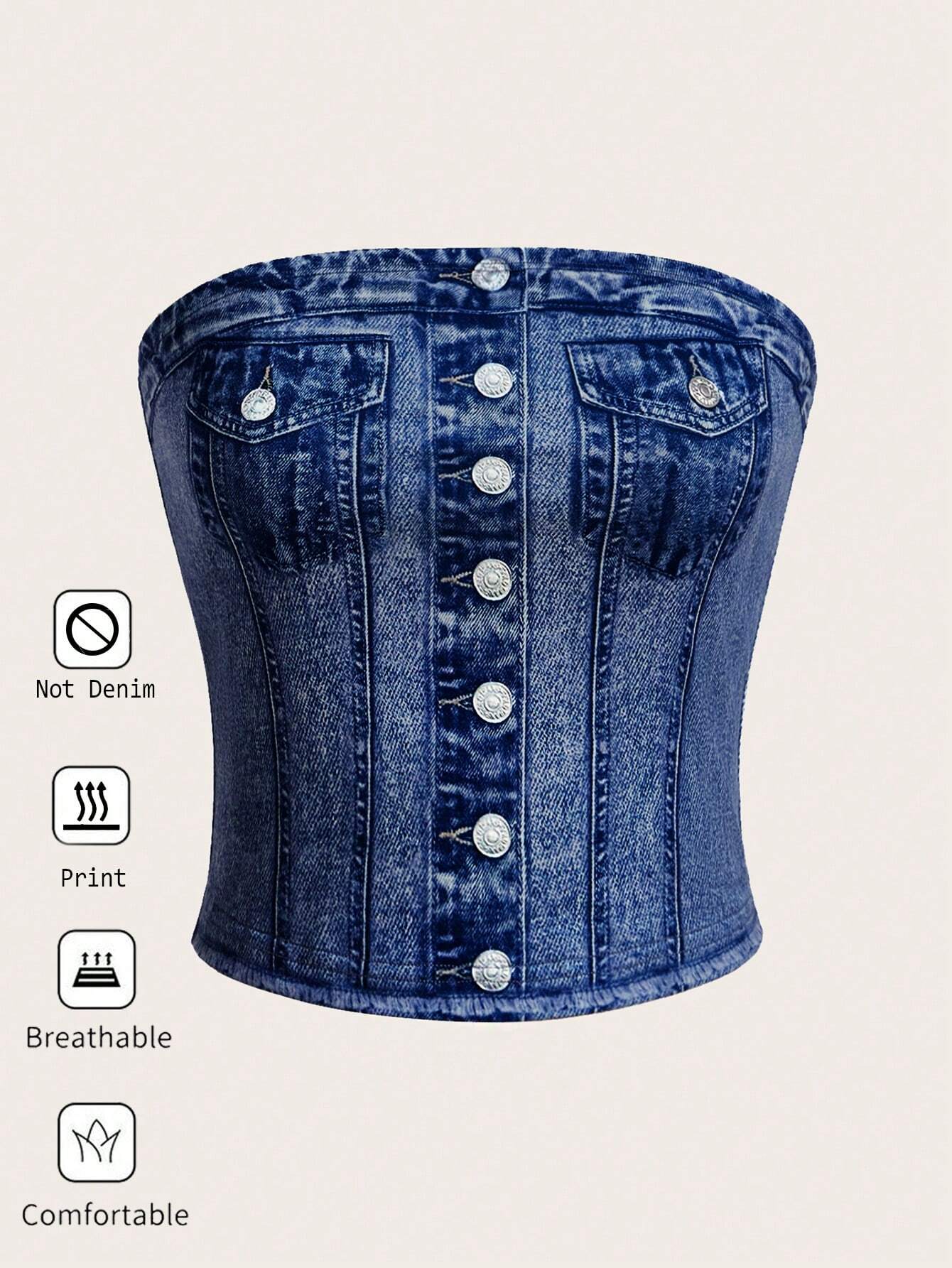 SHEIN - Essnce Top Sin Tirantes