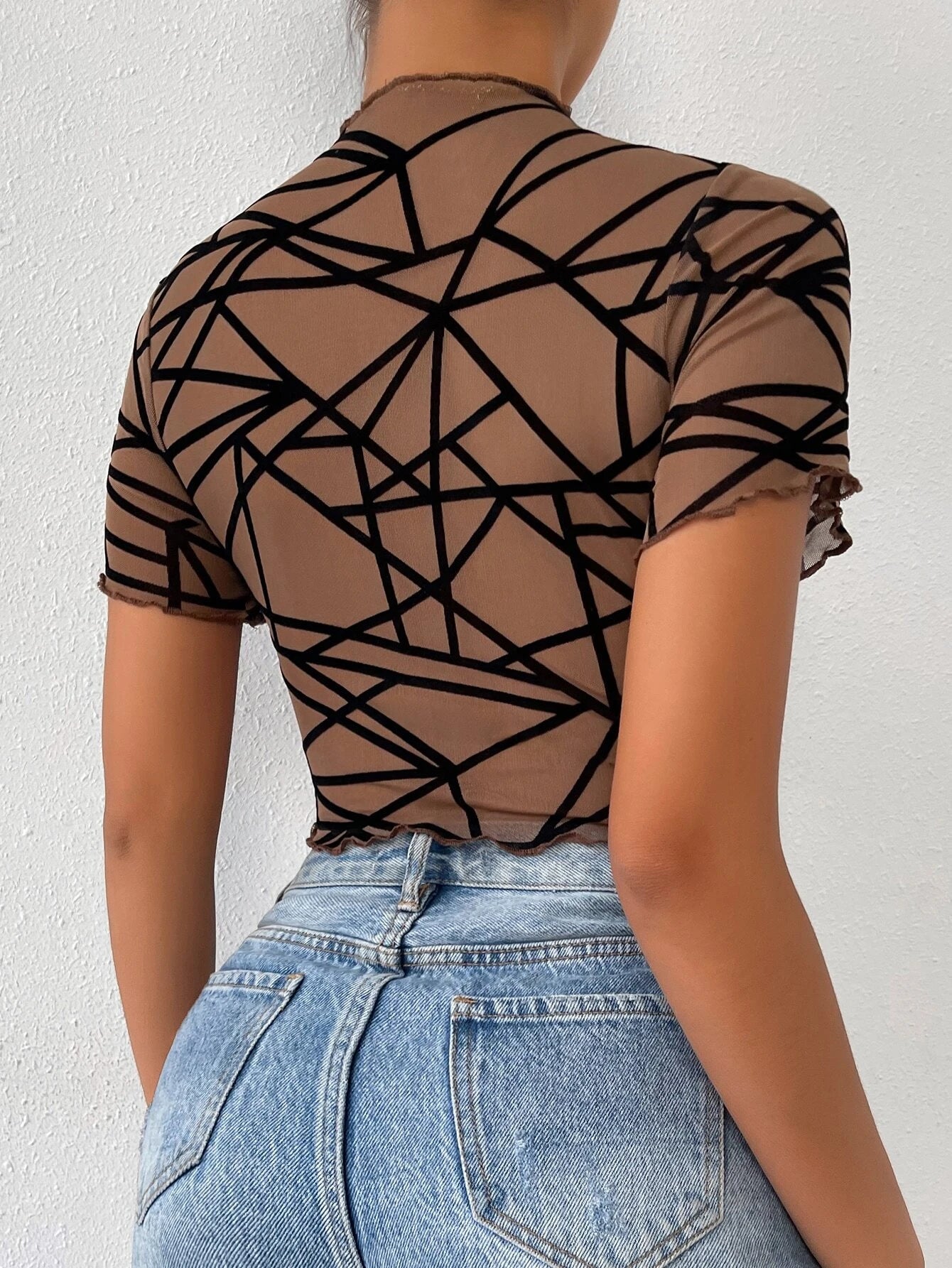 SHEIN - Essnce Top con estampado geométrico