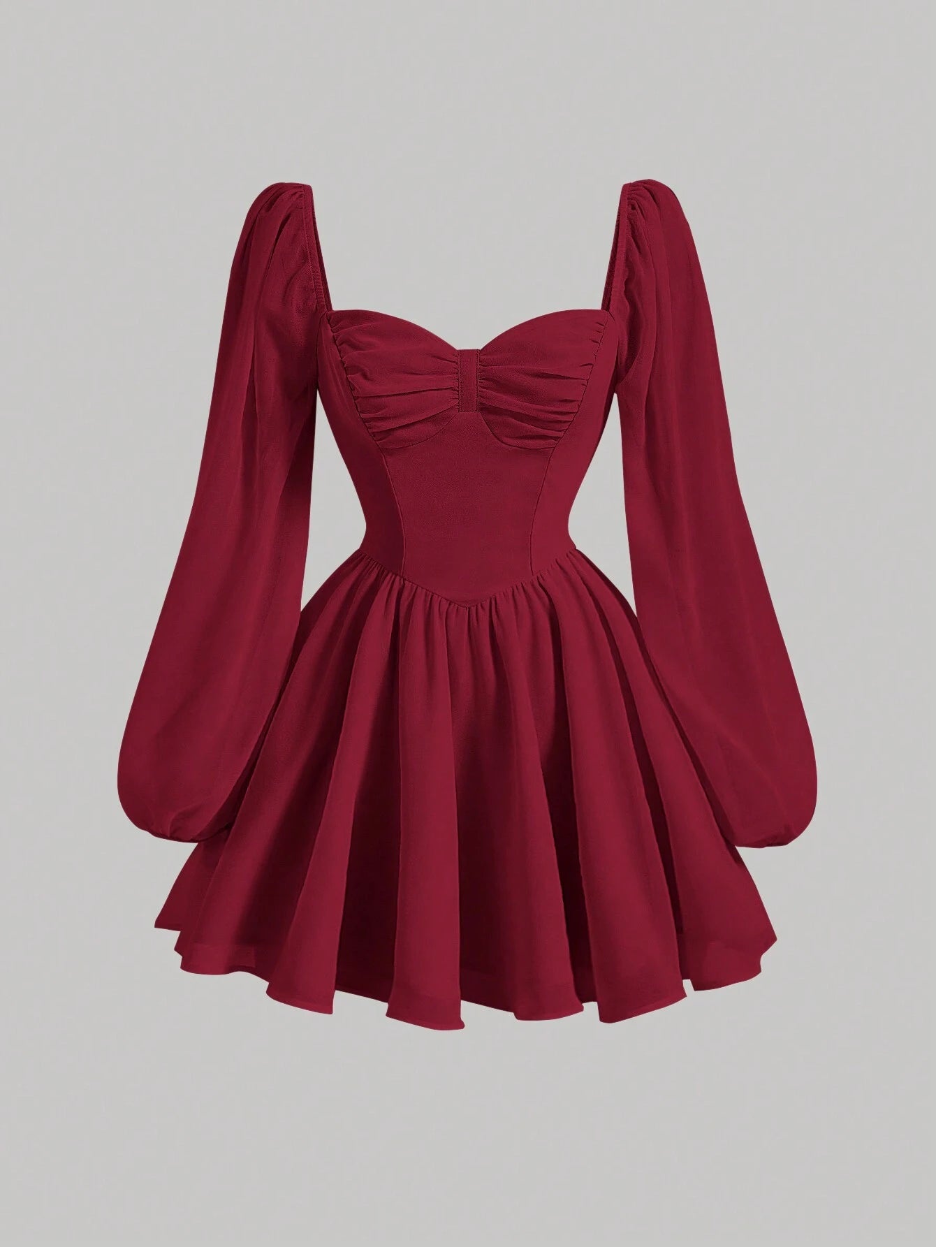 SHEIN - Vestido Rojo De Cita Con Mangas Acampanadas