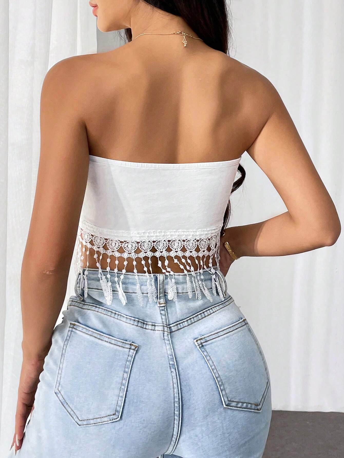 SHEIN - Privé Blusa simple de gancho tejido