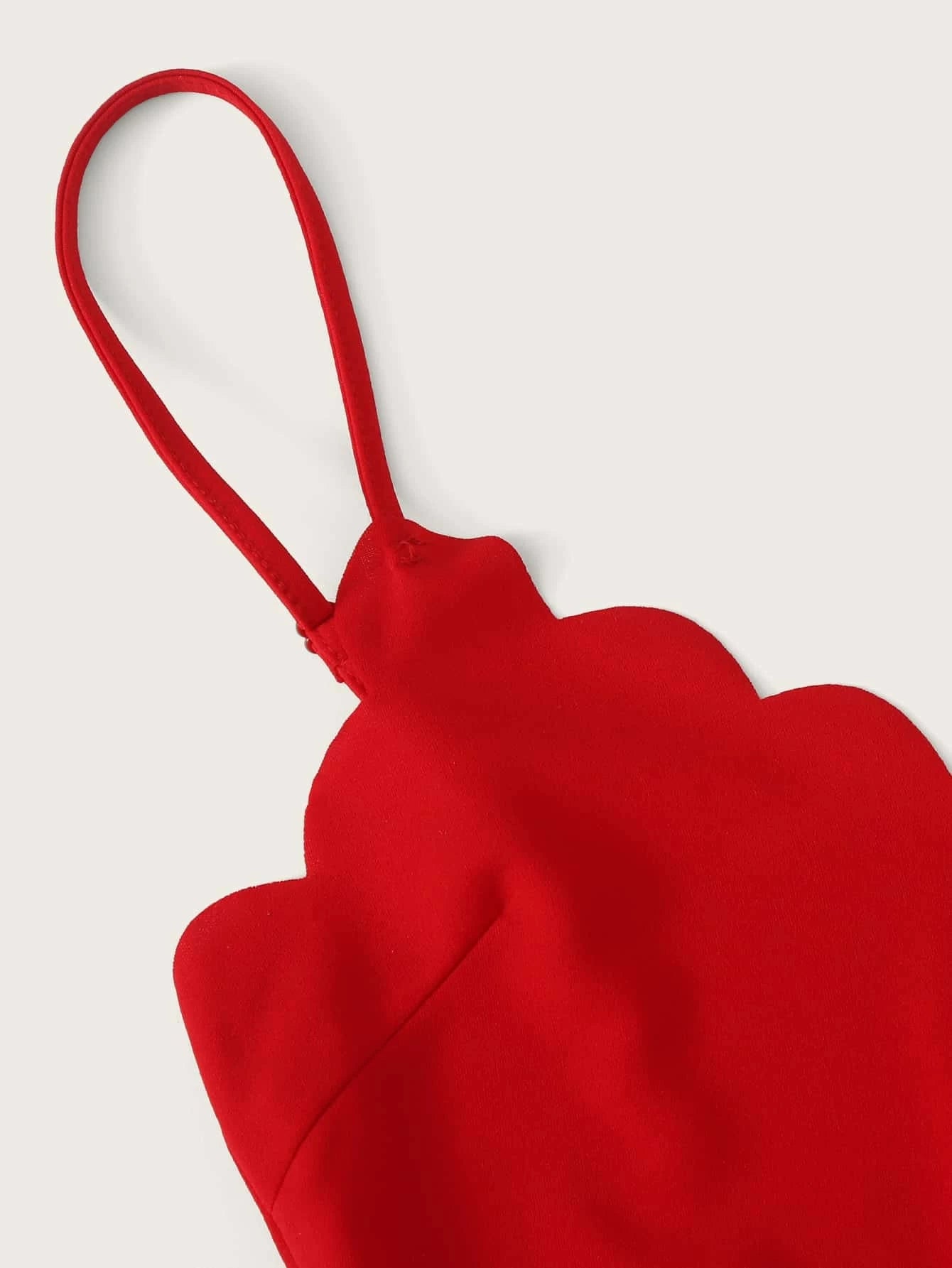 SHEIN-Top corto de tirante ribete en abanico/ MUJER