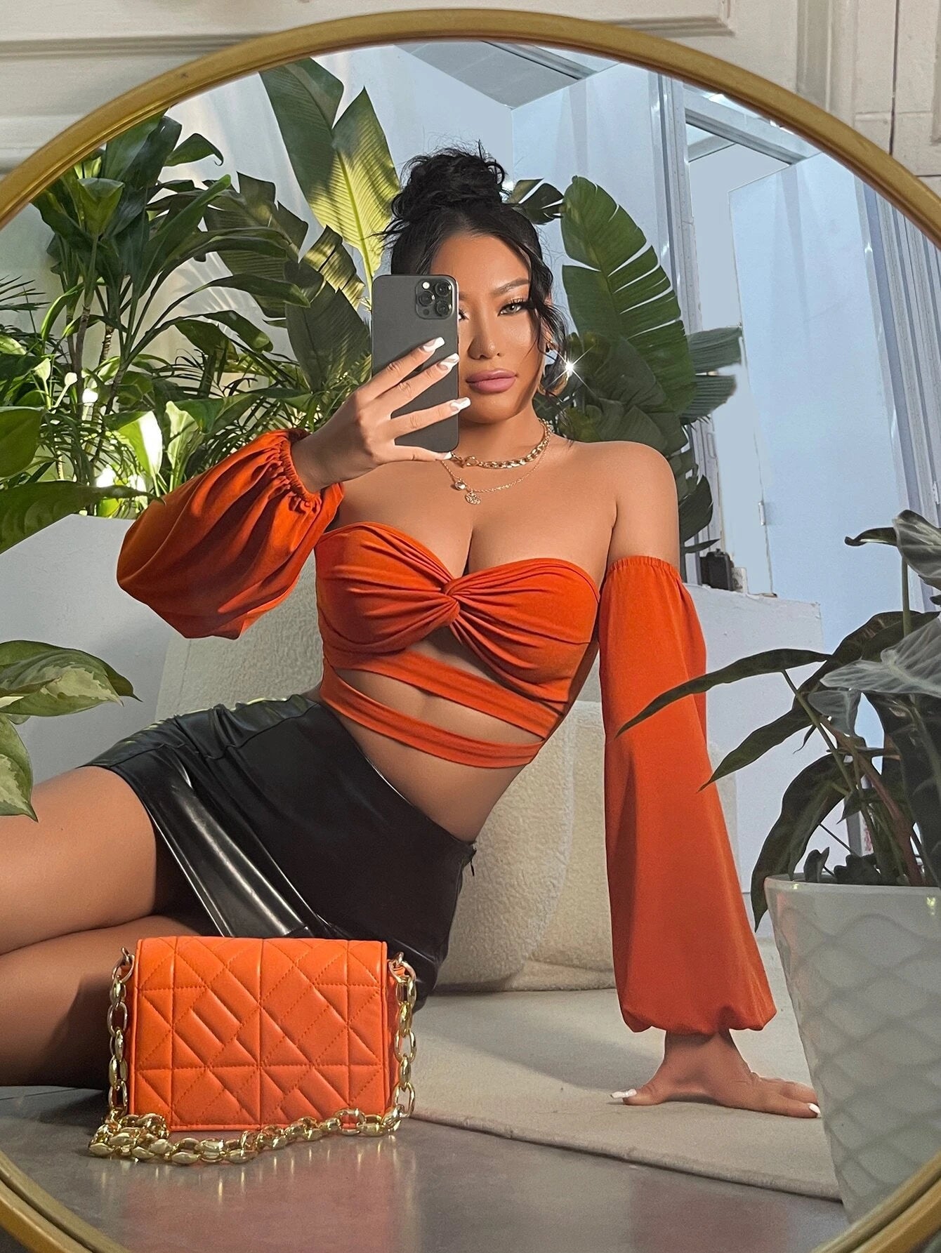 SHEIN SXY Top corto de hombros descubiertos