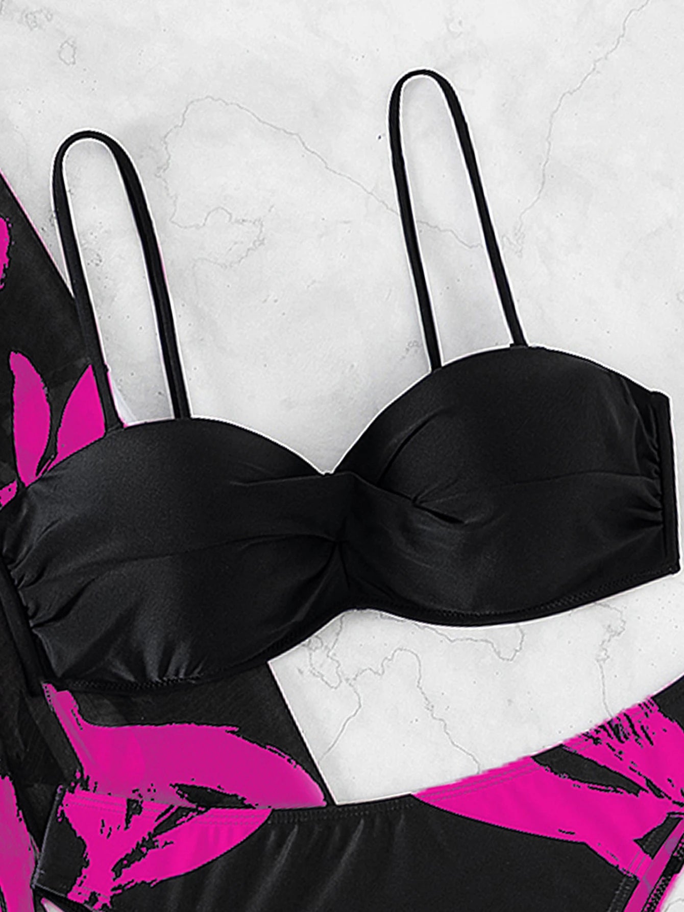 SHEIN Swim Vcay Conjunto de bikini de dos piezas estampado para mujer de verano