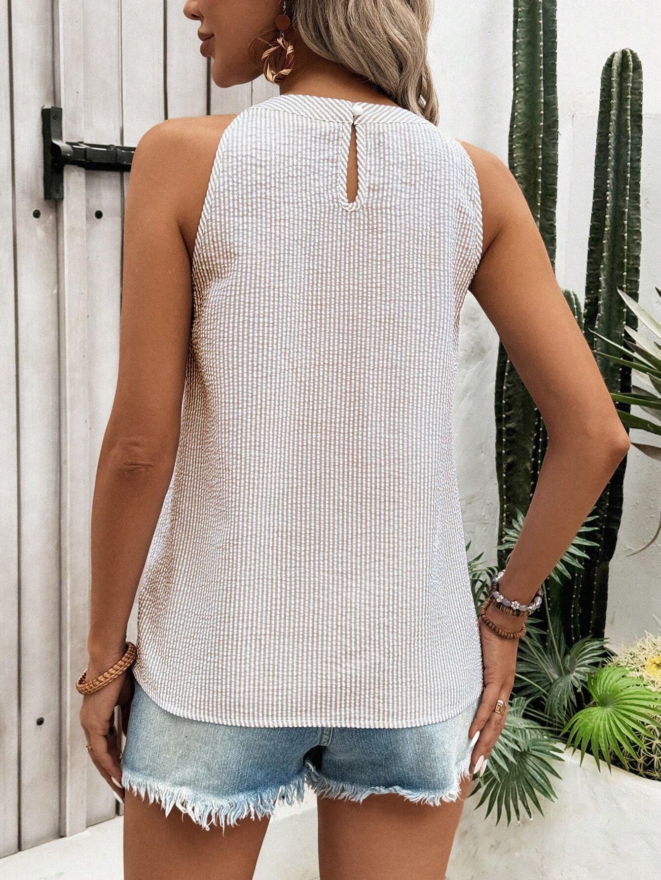 SHEIN - VCAY Blusa de verano sin mangas