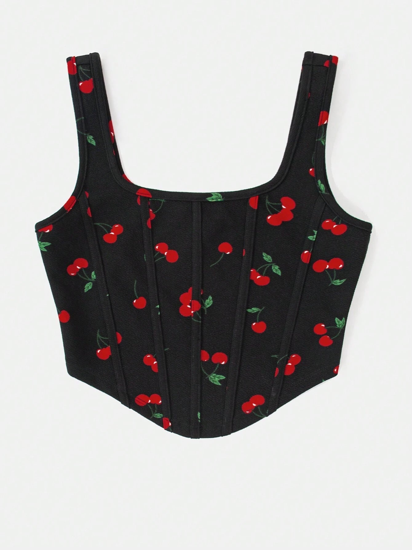 SHEIN - VCAY Top de punto de verano con estampado de cerezas
