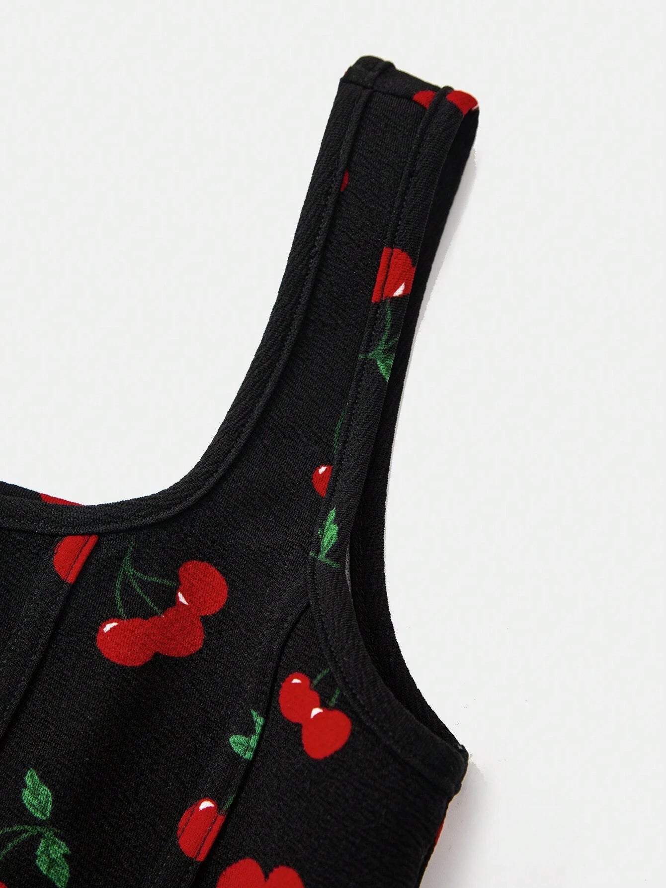 SHEIN - VCAY Top de punto de verano con estampado de cerezas