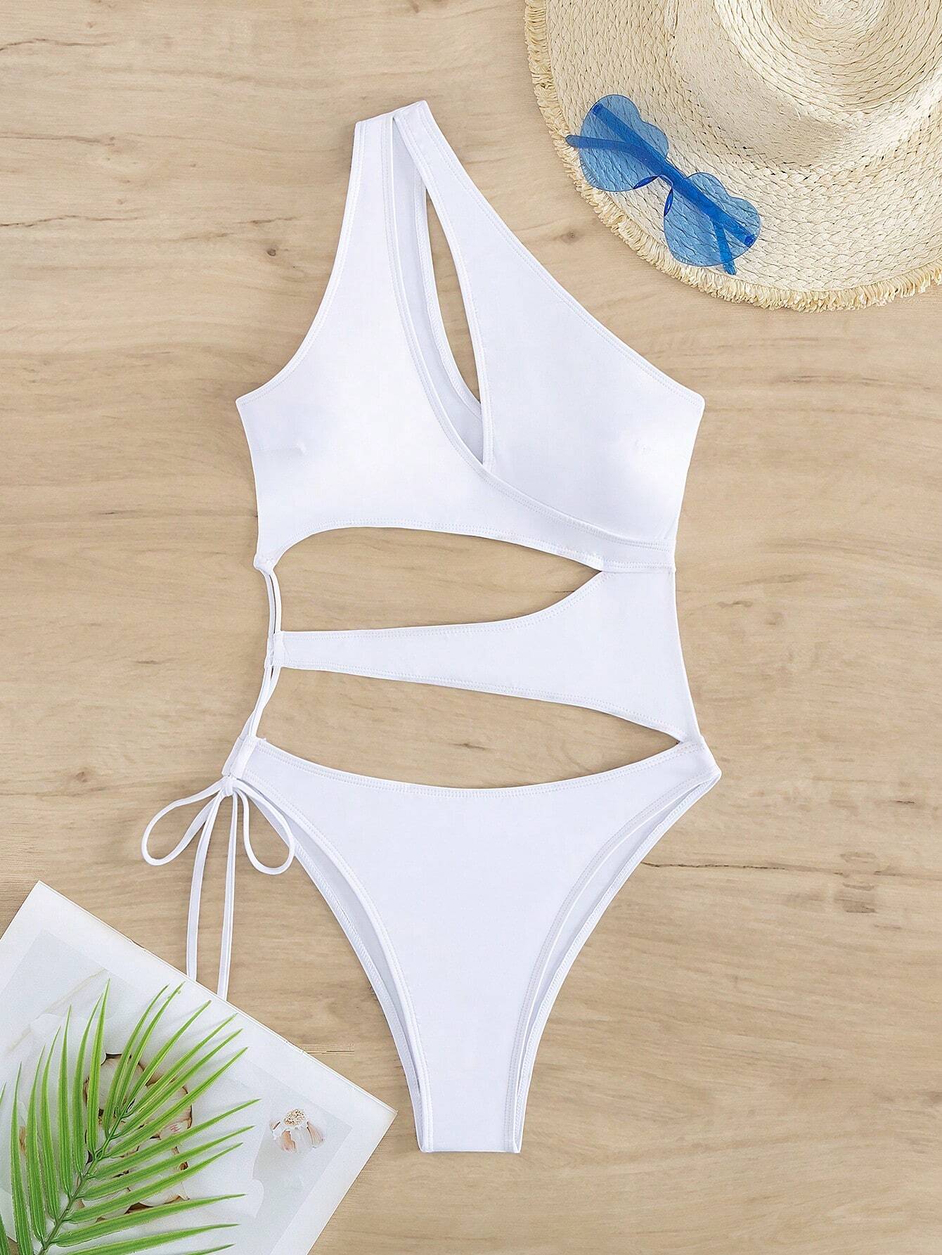 SHEIN - Traje de baño de una sola pieza de unicolor