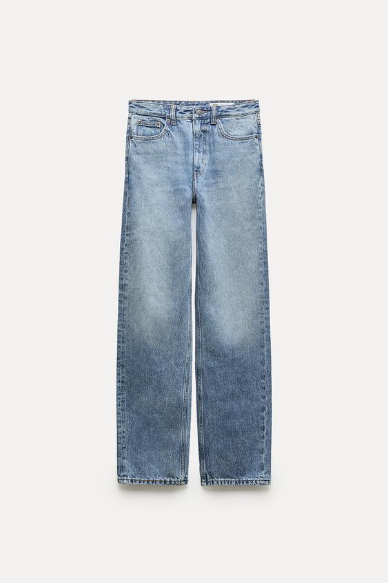 ZARA- Jeans anchos de cintura alta/ MUJER