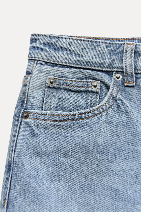 ZARA- Jeans anchos de cintura alta/ MUJER
