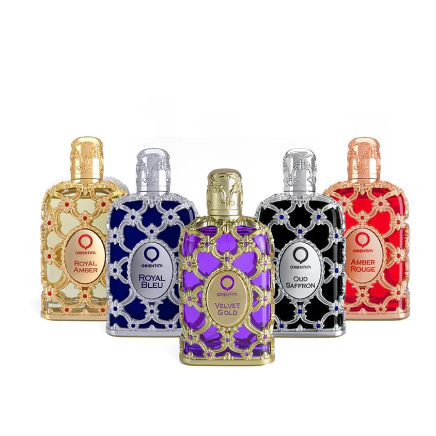 ORIENTICA- Set Mini Luxury Collection Royal Amber, Royal Blue, Velvet Gold, Saffron, Amber Rouge 7.5Ml (5Pcs). UNISEX