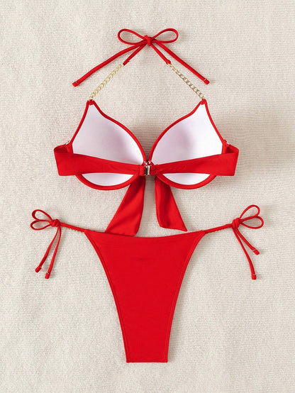 SHEIN - Conjunto de bikini de dos piezas para mujer