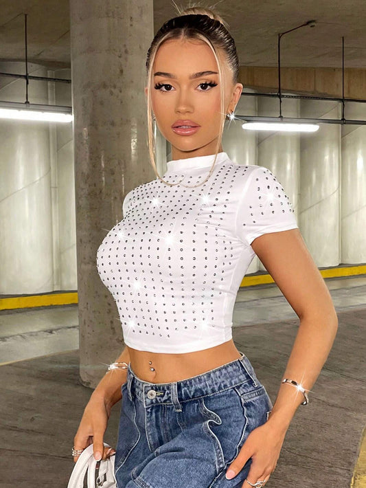 SHEIN - BAE Camiseta Corta Con Cuello Redondo