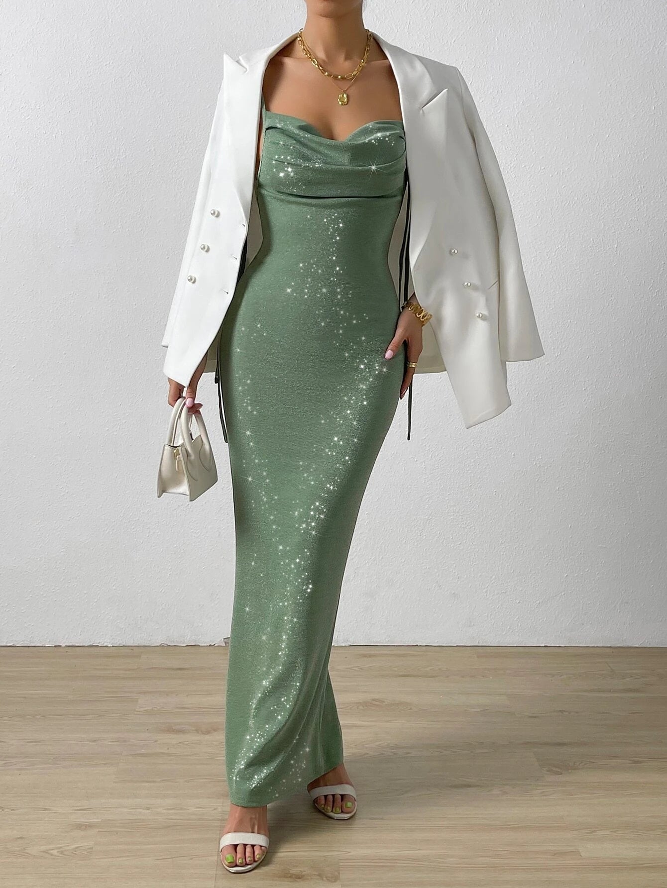 SHEIN - Belle Vestido de vestir de hombro