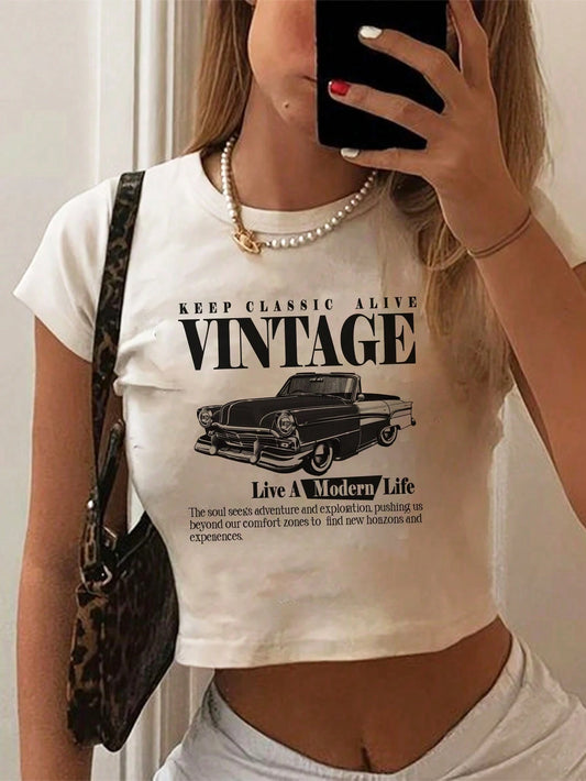 SHEIN EZwear Camiseta ajustada de mujer de manga corta