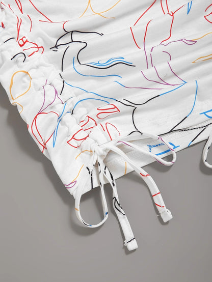 SHEIN - EZwear Camiseta con estampado de figura abstracta