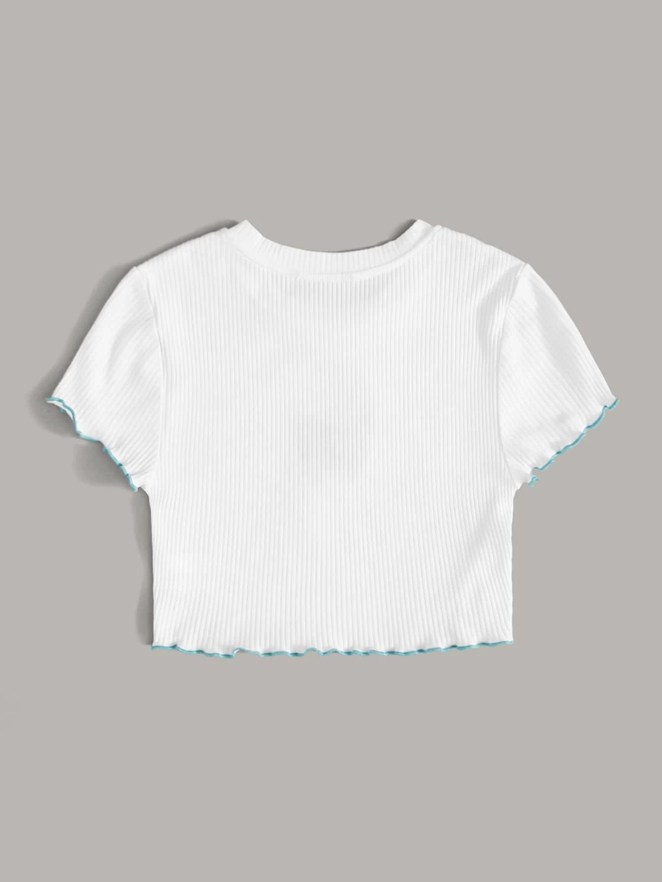 SHEIN EZwear Top corto con bordado de mariposa