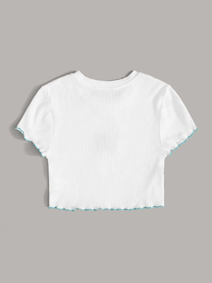 SHEIN EZwear Top corto con bordado de mariposa