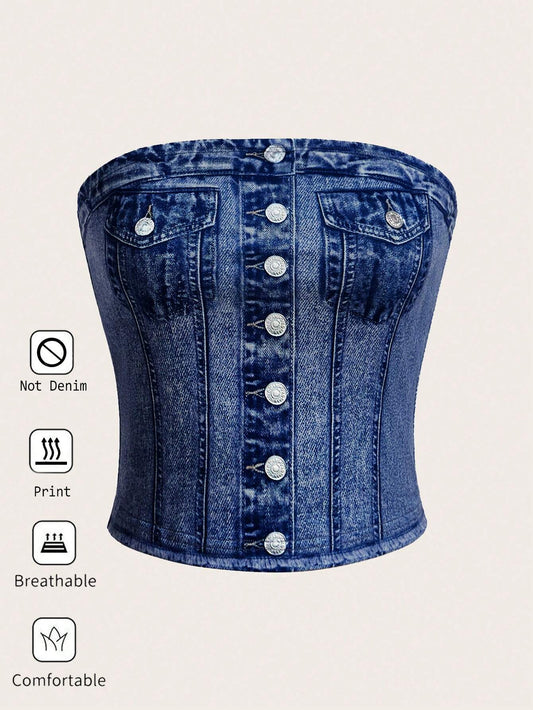 SHEIN - Essnce Top Sin Tirantes