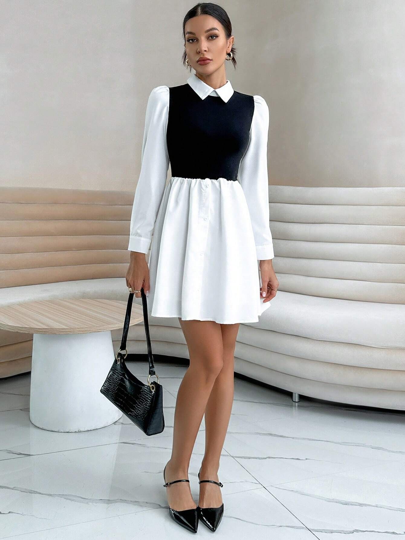 SHEIN - Essnce Vestido 2 en 1 de dos tonos