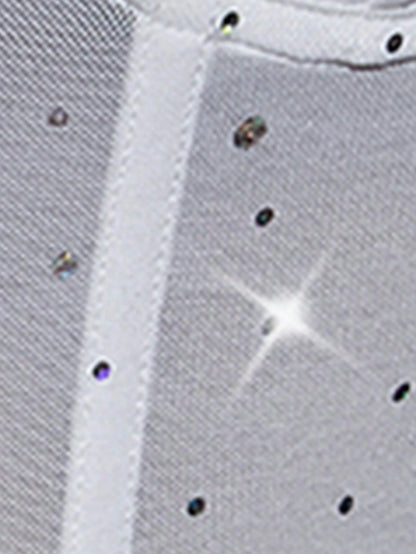 SHEIN - Glamour Top Corto Sin Mangas Con Diamantes
