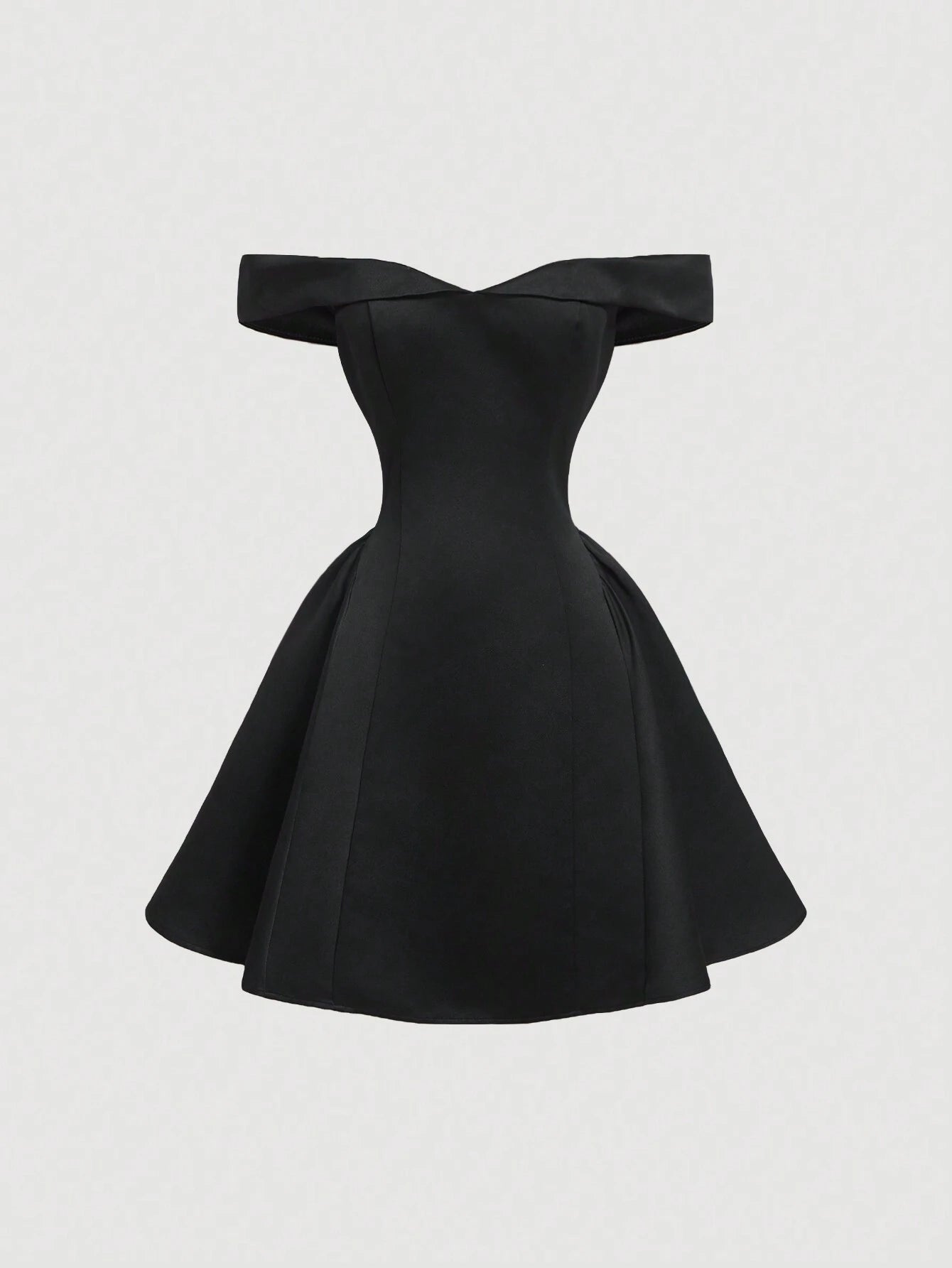 SHEIN - Elegante vestido negro estilo largo con cintura imperio