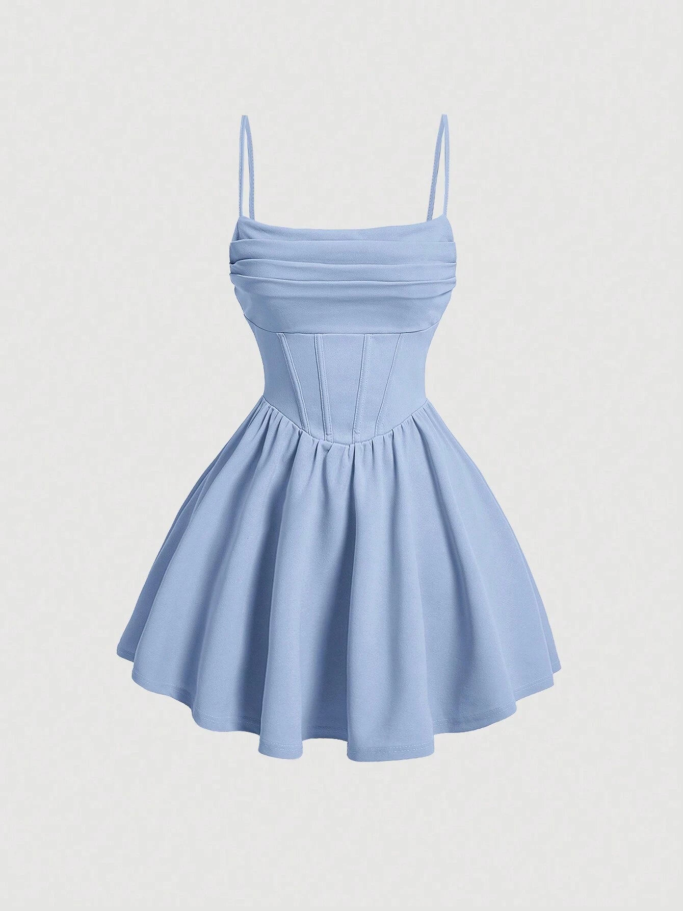 SHEIN - Vestido Celeste De Verano Con Tirantes