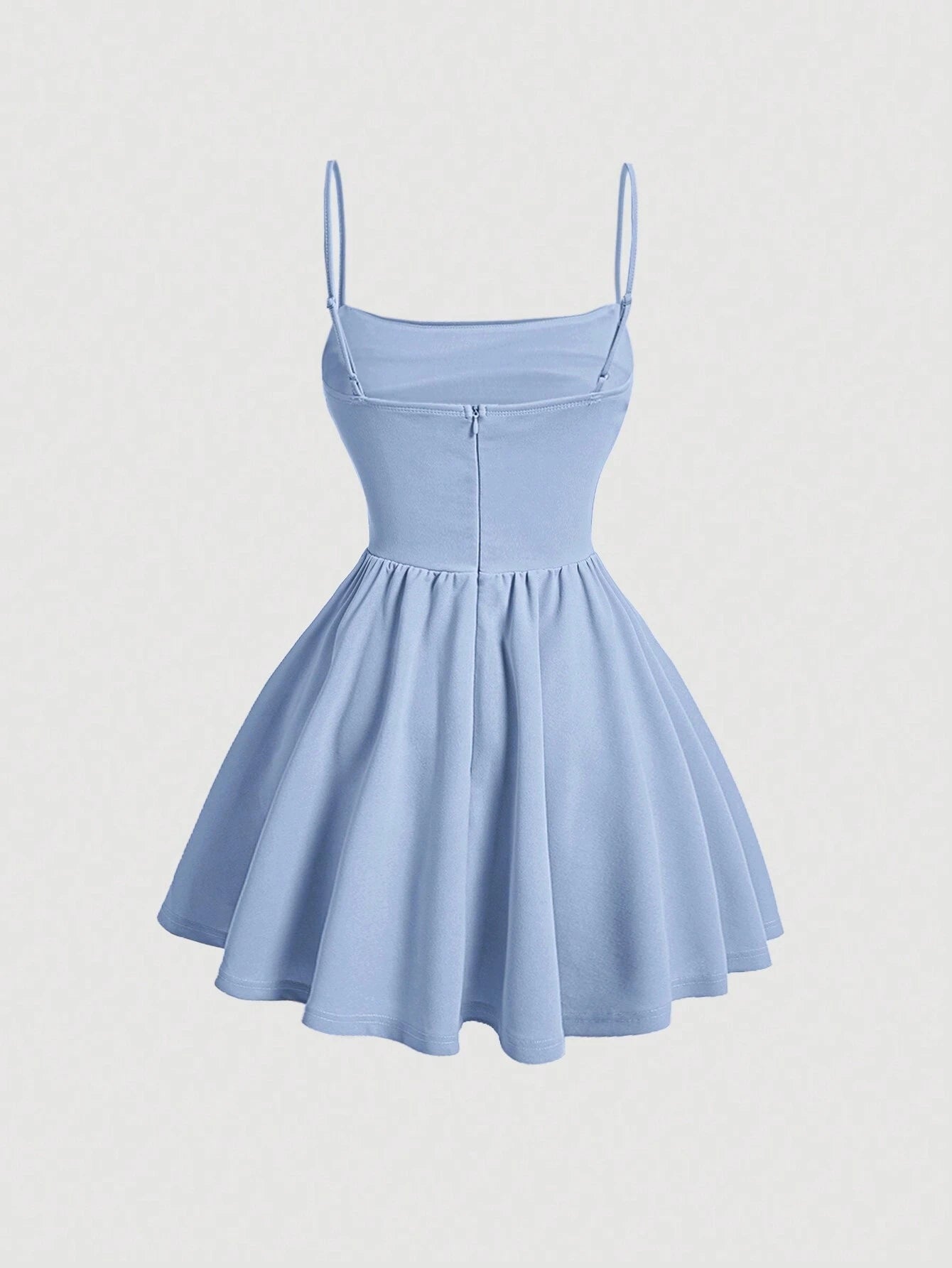 SHEIN - Vestido Celeste De Verano Con Tirantes