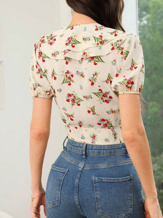 SHEIN - Mulvari Camisa informal de verano para mujer