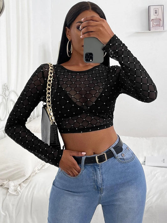 SHEIN - Slayr Top corto con diamante
