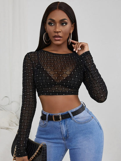 SHEIN - Slayr Top corto con diamante