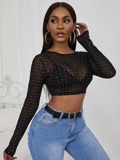 SHEIN - Slayr Top corto con diamante