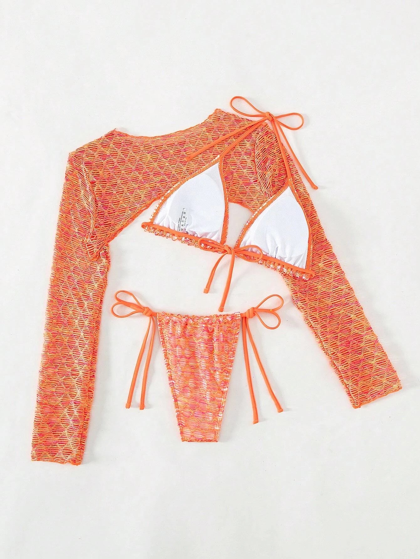 SHEIN Swim SXY Conjunto de bikini de verano con estampado brillante de escamas de pez