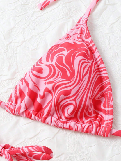 SHEIN-Bañador bikini con tanga triángulo/ MUJER