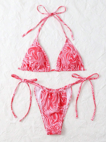 SHEIN-Bañador bikini con tanga triángulo/ MUJER