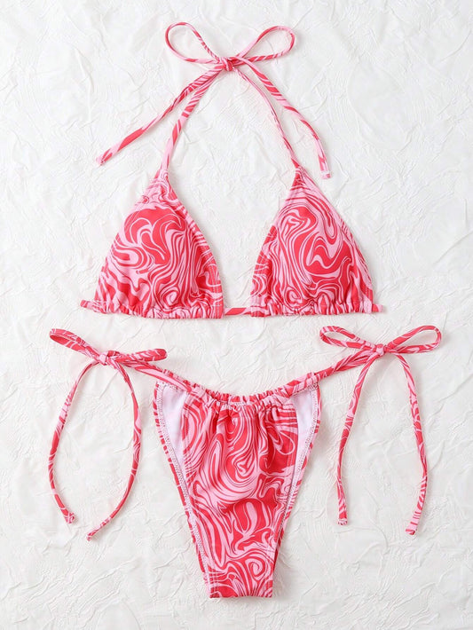 SHEIN-Bañador bikini con tanga triángulo/ MUJER