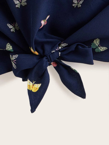 SHEIN VCAY Top Corto De Cami Con Estampado De Mariposas