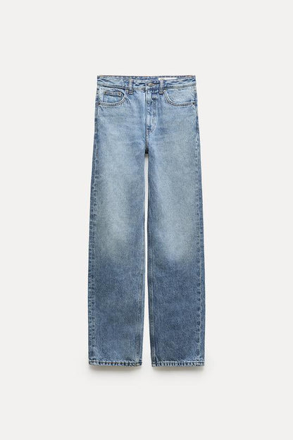 ZARA- Jeans anchos de cintura alta/ MUJER