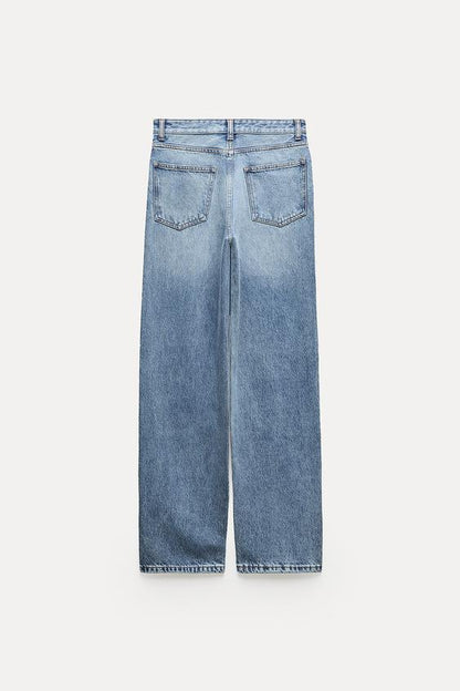 ZARA- Jeans anchos de cintura alta/ MUJER