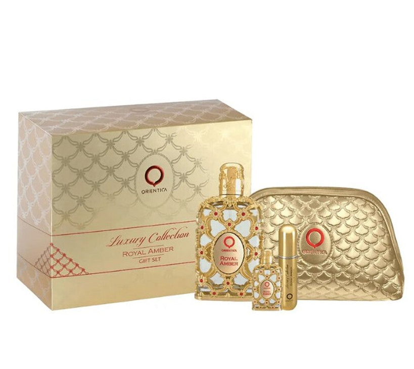 ORIENTICA- Set Royal Amber 2.8 U+Mini+Atomizer+Bag edp. UNISEX