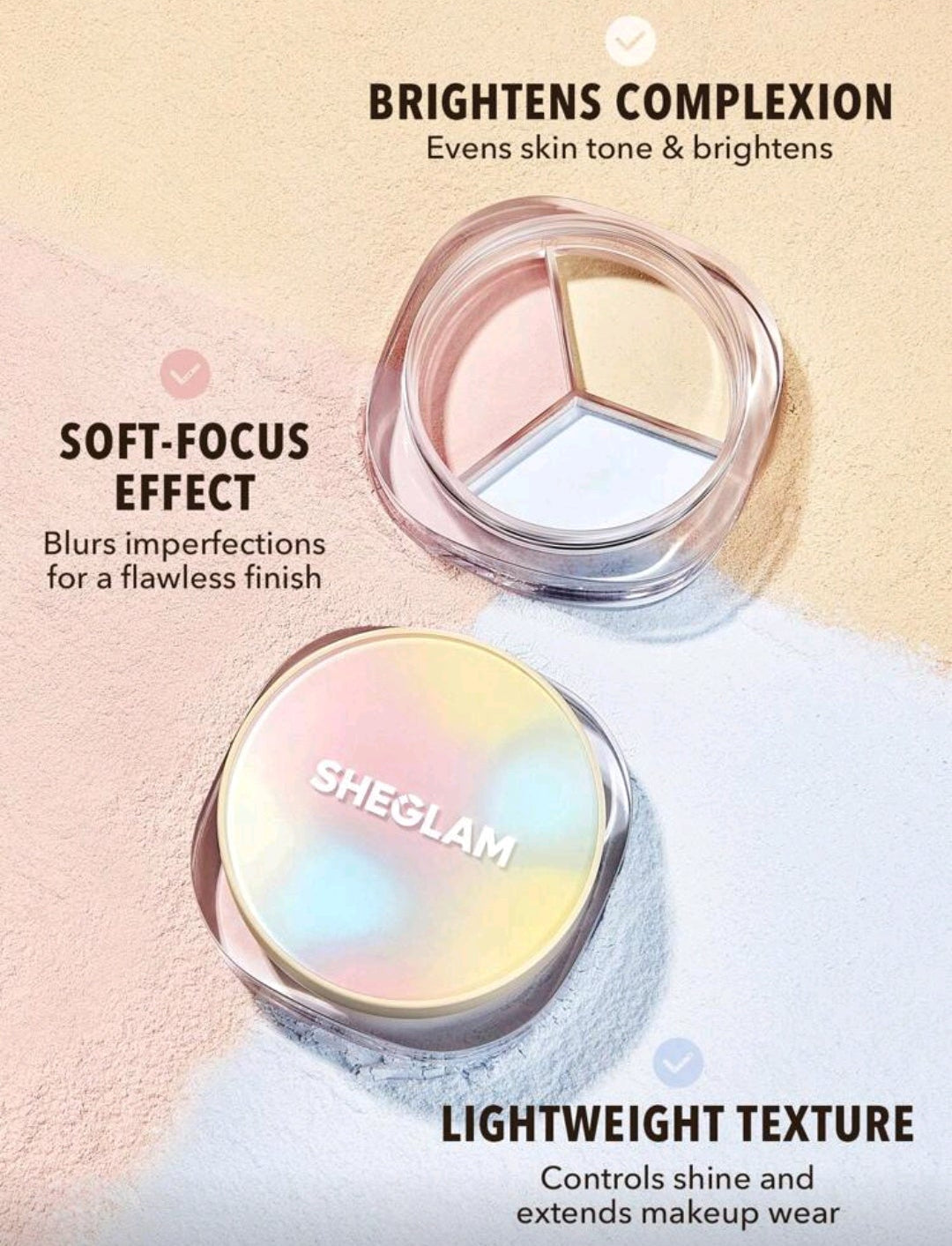 SHEGLAM- Polvo 3 en 1