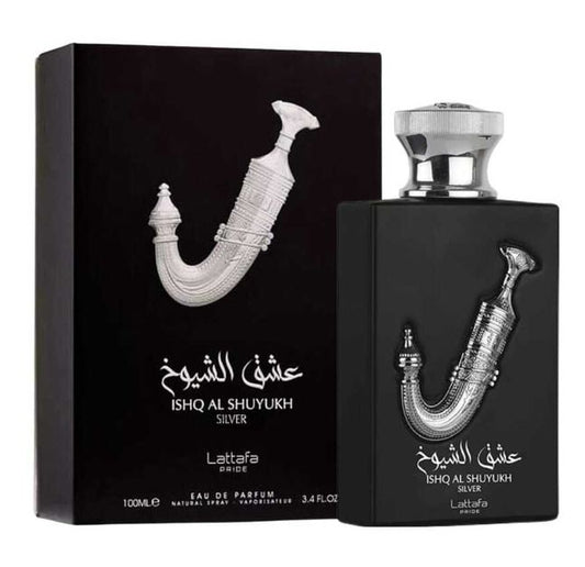 LATTAFA-	Ishq Al Shuyukh Silver 3.4 Oz Edp. MEN